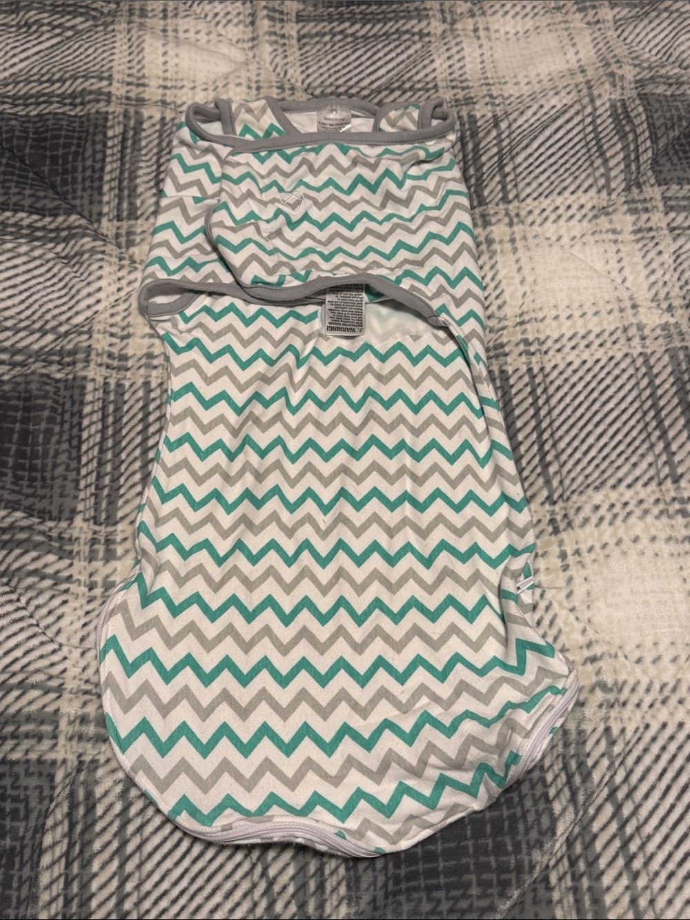 Swaddle Me Teal & Grey Chevron Baby Swaddle